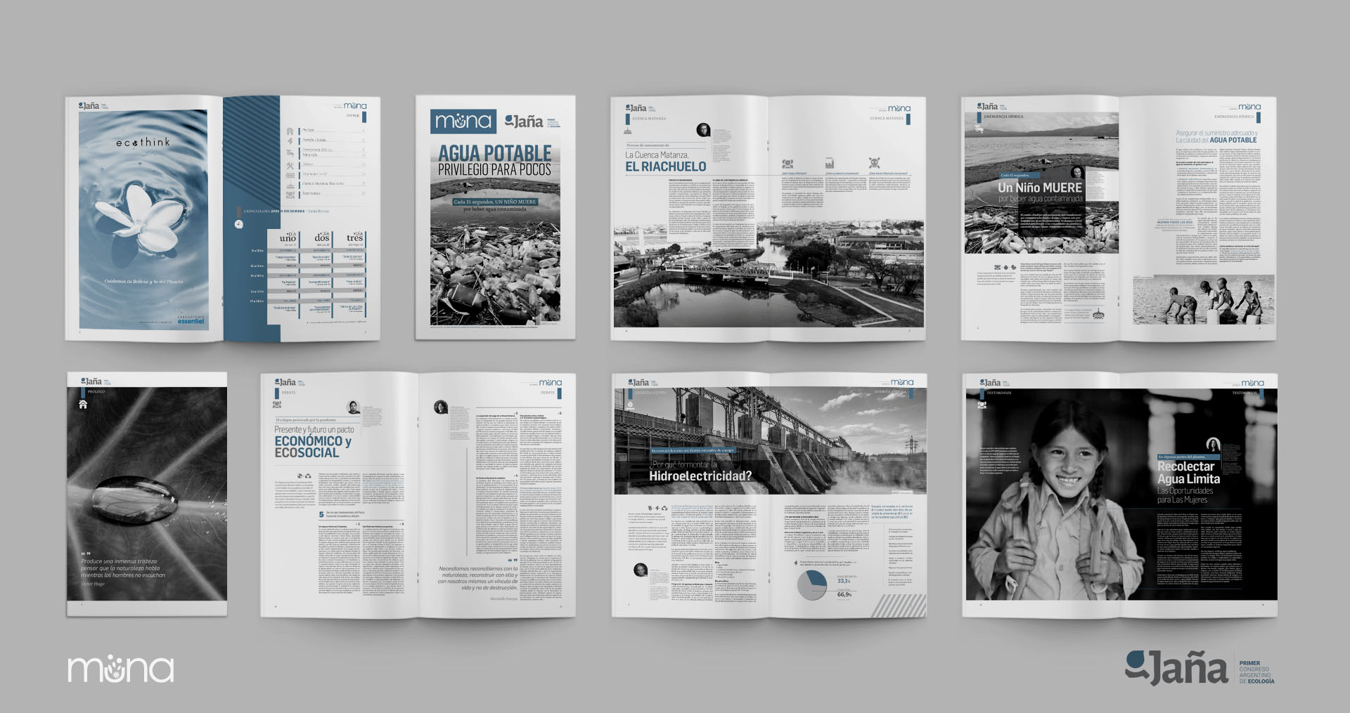 Diseño editorial problemática del agua en la Argentina