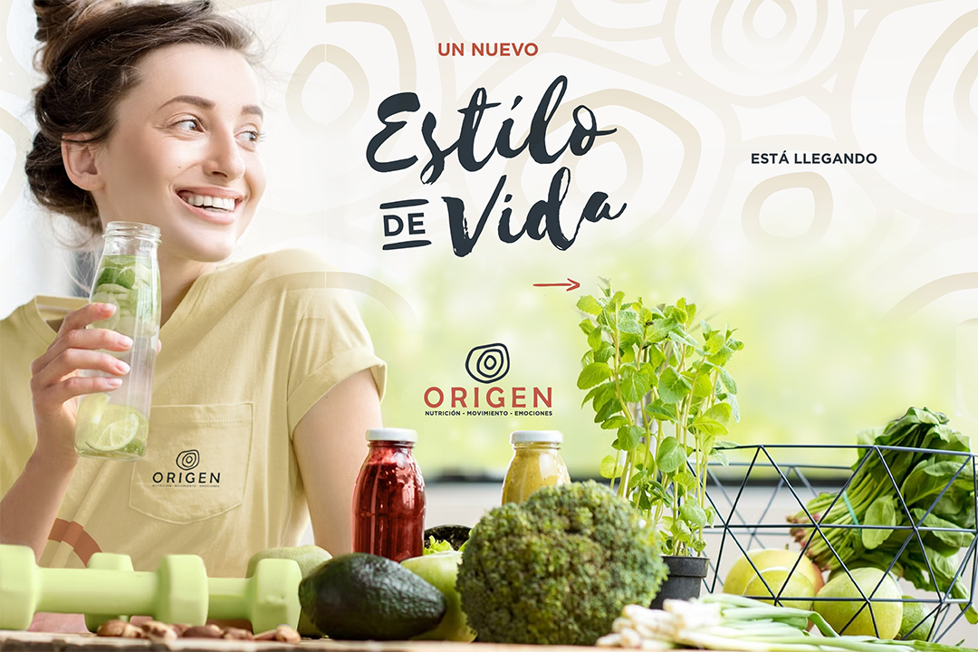 Diseño de branding digital. Greedfeed 3x2. Chica joven adoptando hábitos saludables.